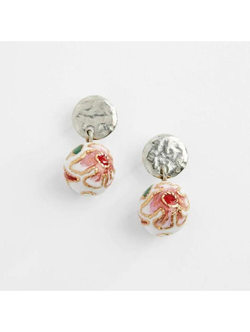 J.Jill Floral Bead & Stone Post Drop Earrings